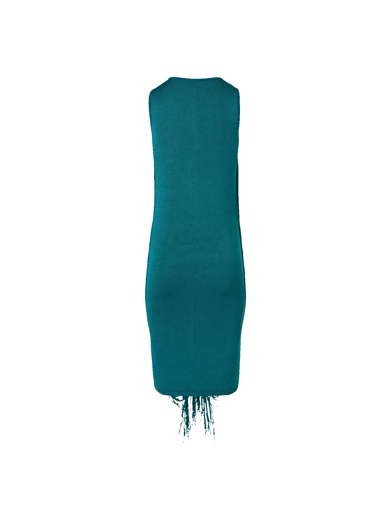 Sleeveless Fringe Drape Knit Sheath Dress in Silk sold by Akris product image thumbnail 5