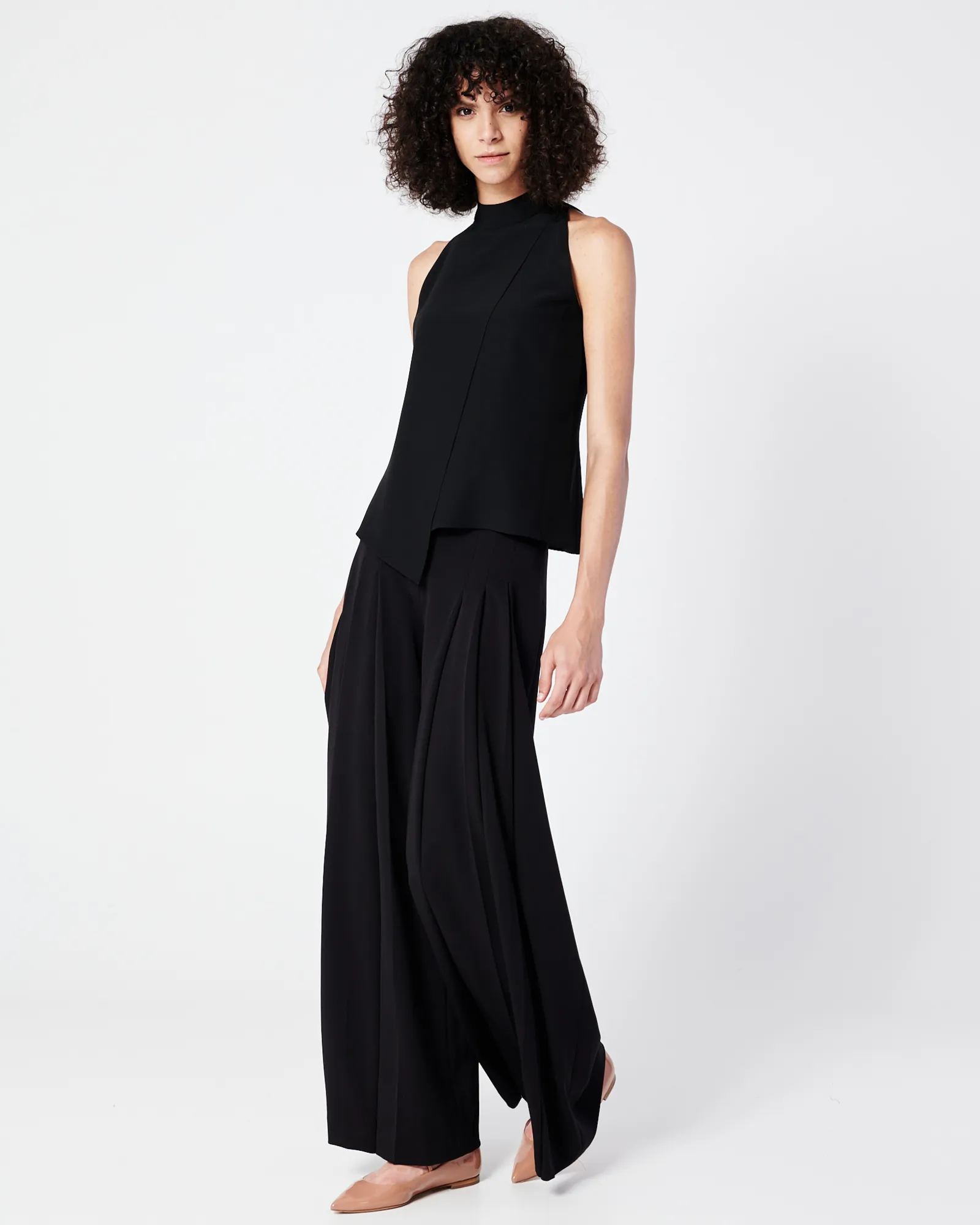 Sleeveless Silk Blouse with Asymmetrical Front sold by Akris product image thumbnail 2