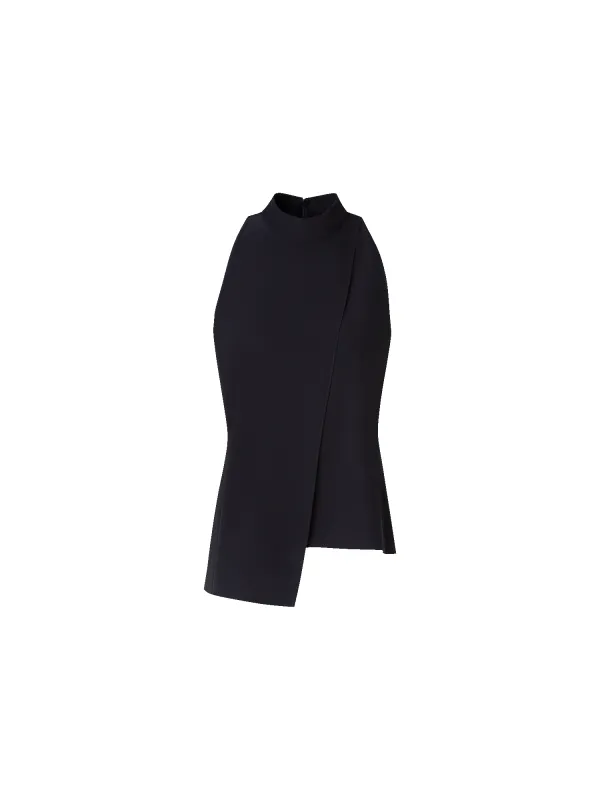 Sleeveless Silk Blouse with Asymmetrical Front made by Akris