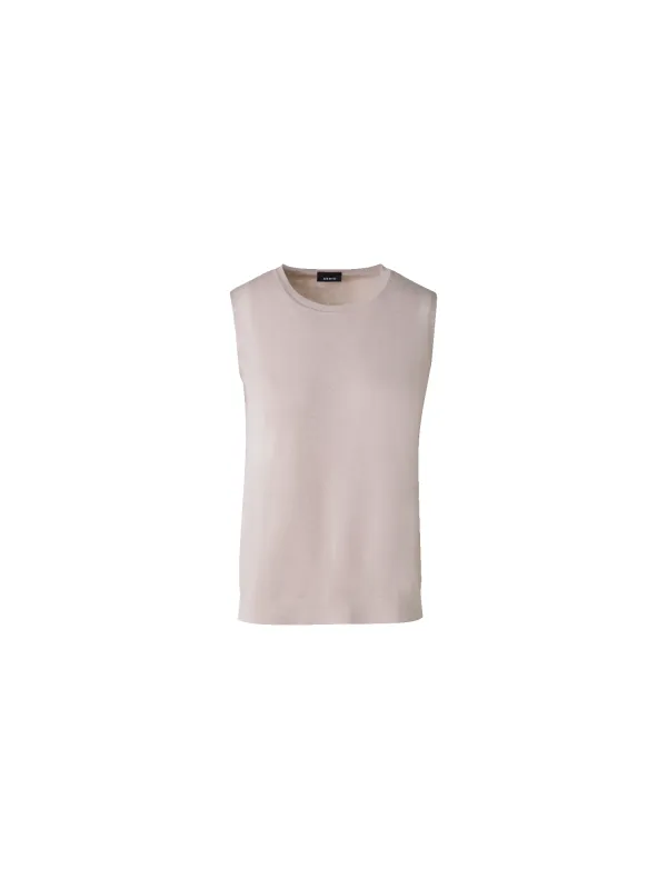 Knit Top in Silk Cotton with Semi-Sheer Sides made by Akris