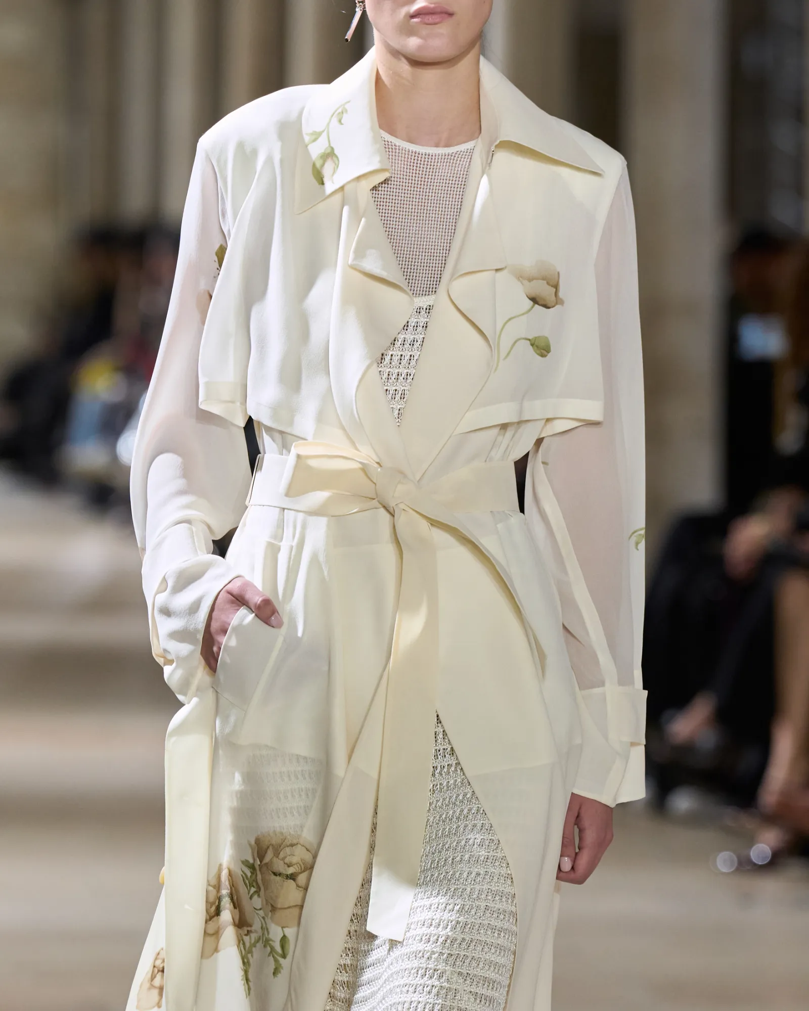 Silk Trench Coat with Anemone Print sold by Akris product image thumbnail 5