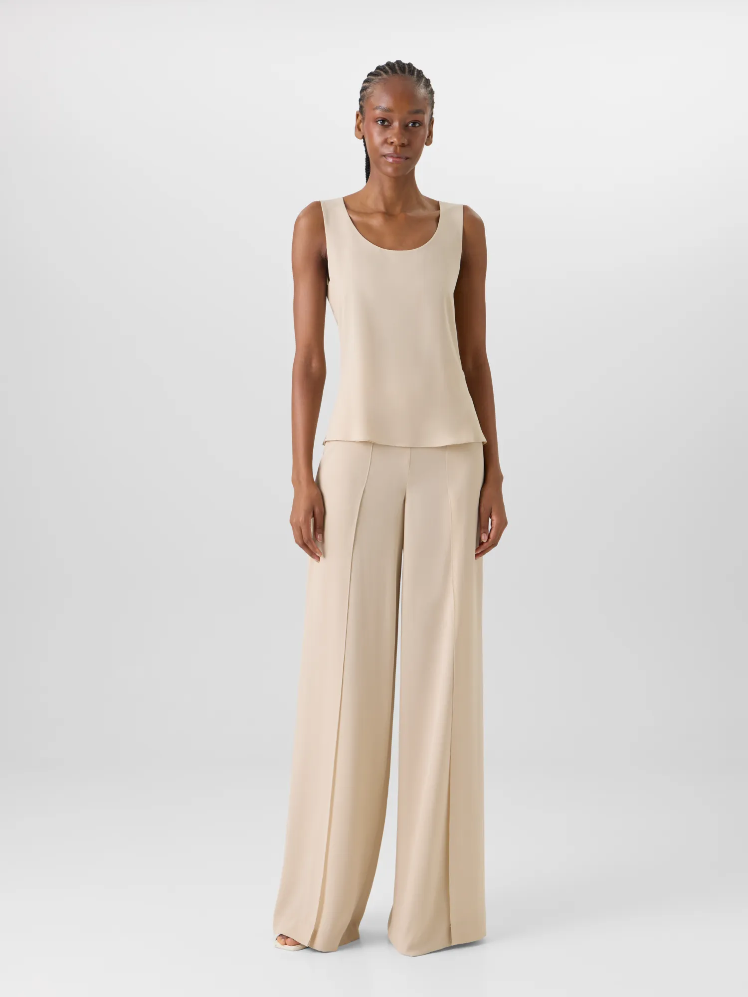 Sleeveless Silk Georgette Tank Top sold by Akris product image thumbnail 2