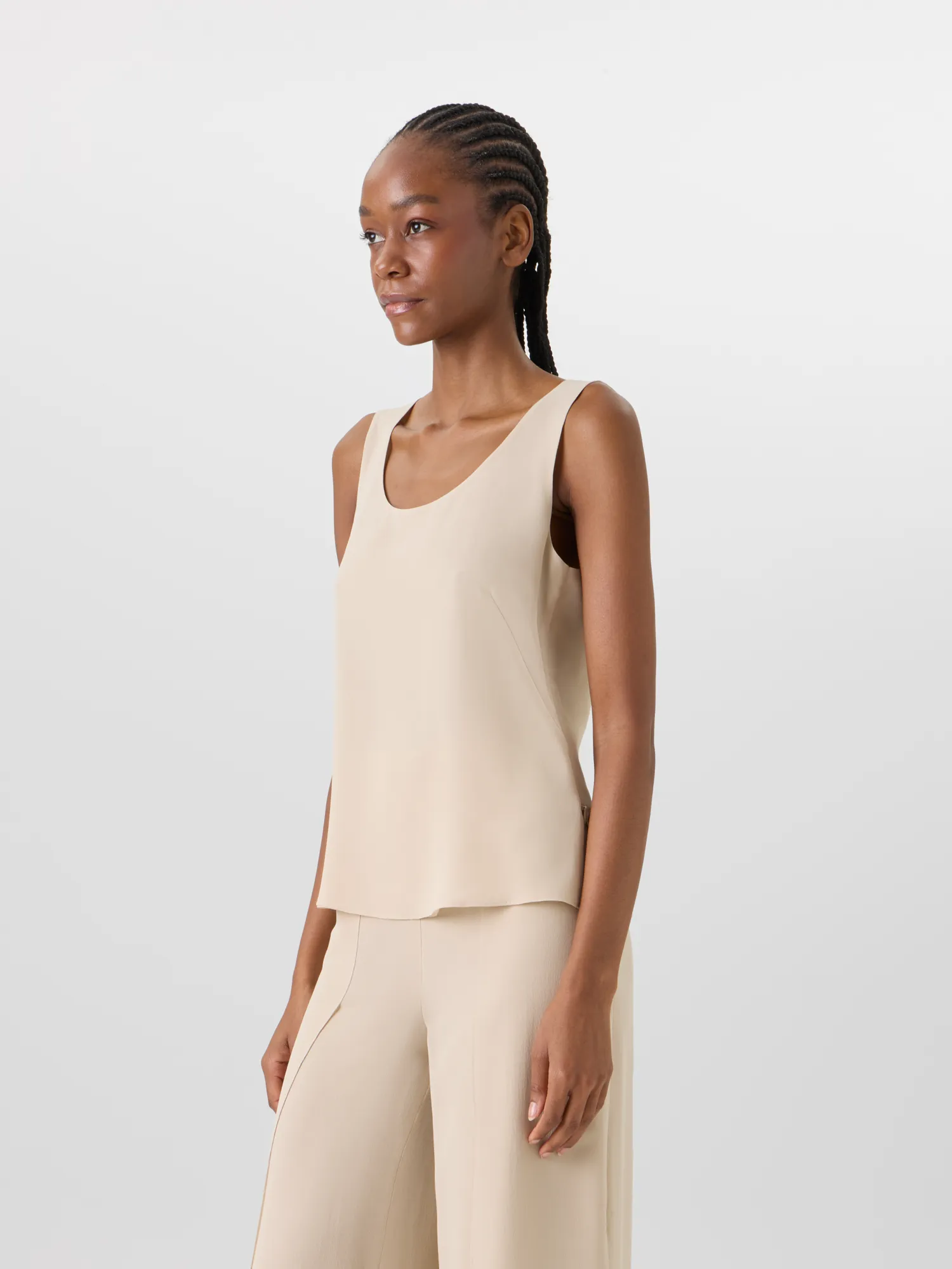 Sleeveless Silk Georgette Tank Top sold by Akris product image thumbnail 4