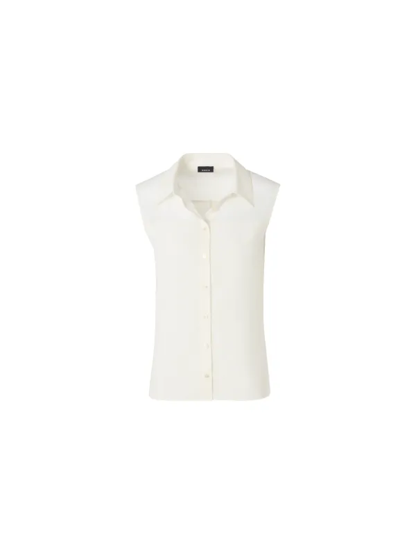 Sleeveless Cotton Voile Blouse made by Akris