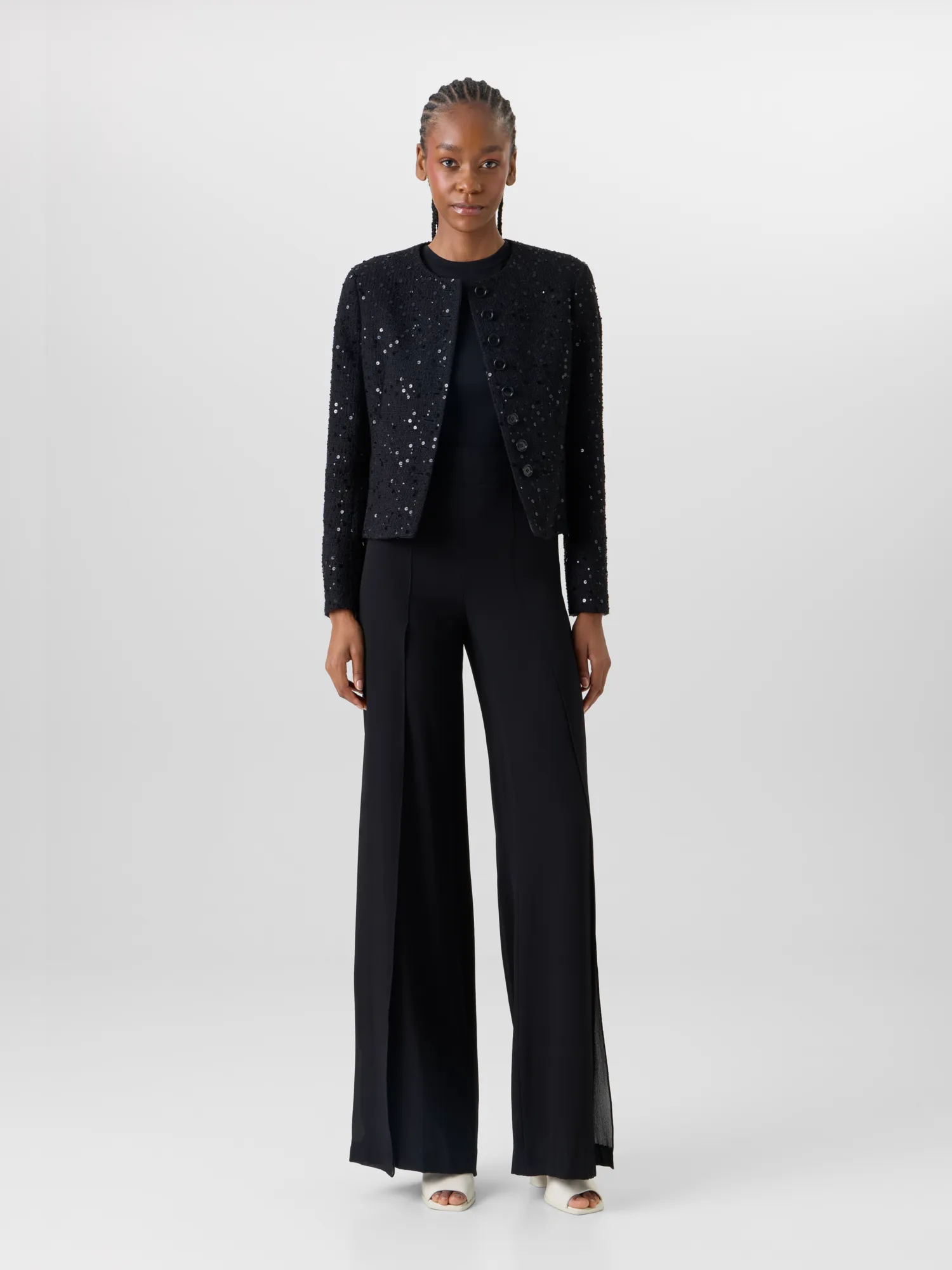 Fellia Wide-Flared-Leg Pants in Silk Georgette sold by Akris product image thumbnail 2