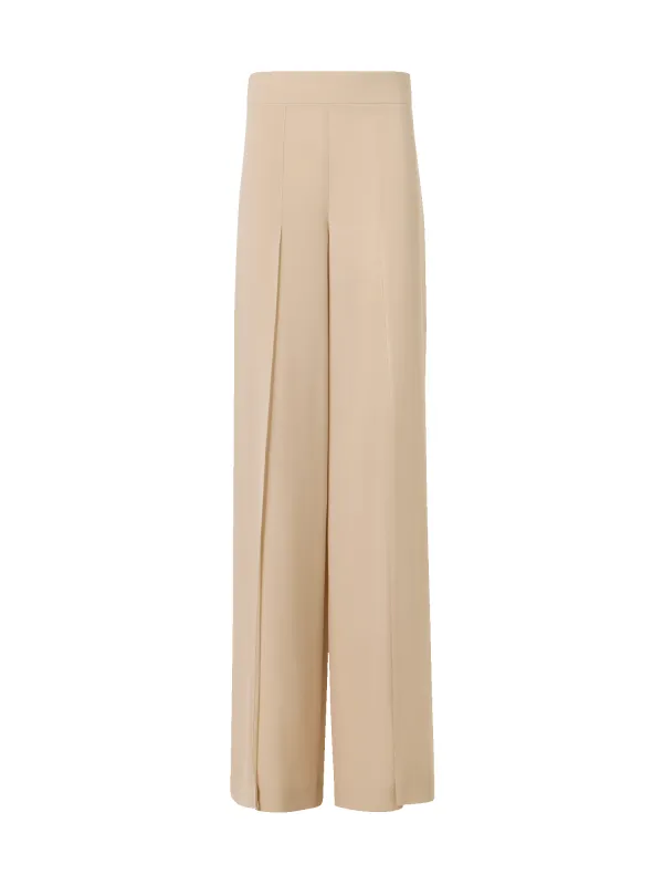 Fellia Wide-Flared-Leg Pants in Silk Georgette made by Akris