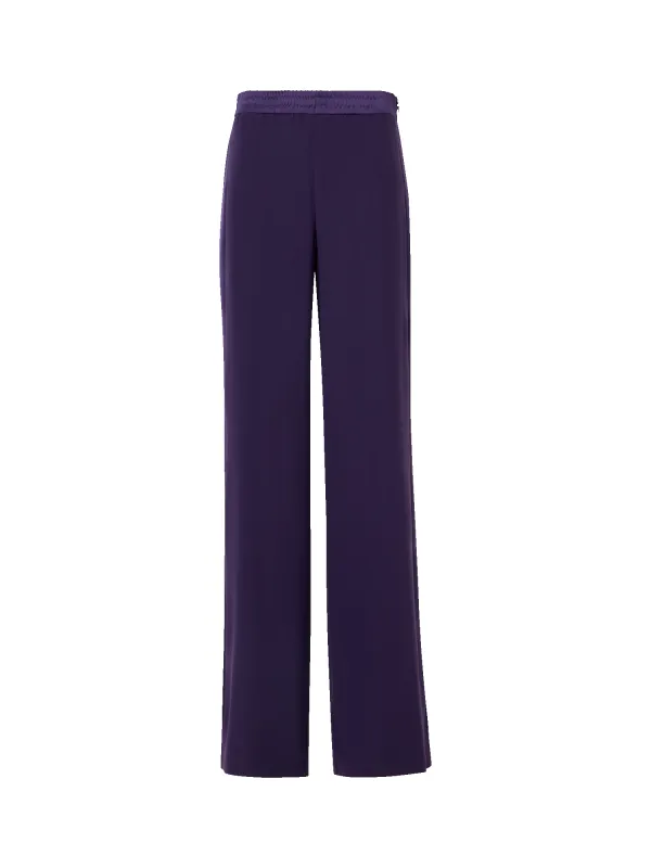 Filibert Straight-Leg Pants in Stretch Silk made by Akris