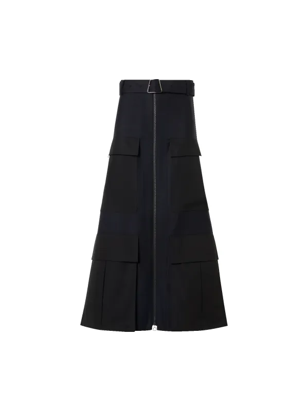 Cotton Double-Face Midi Skirt made by Akris