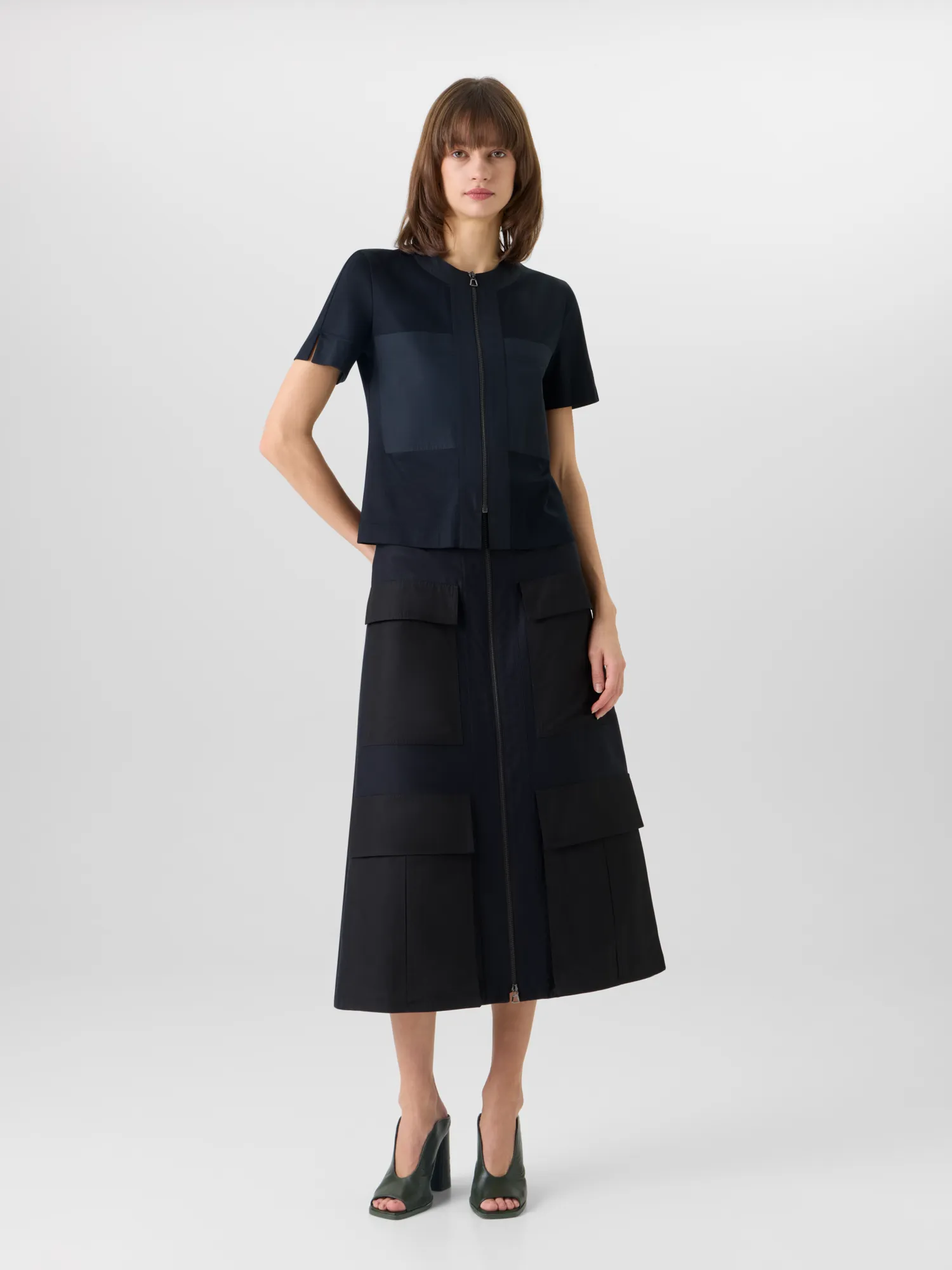 Cotton Double-Face Midi Skirt sold by Akris product image thumbnail 2