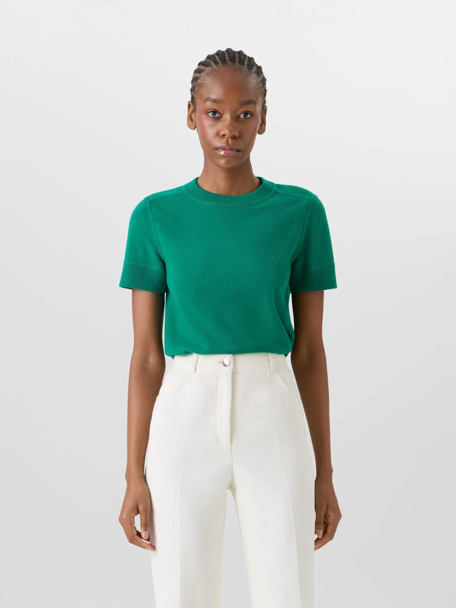 Short-Sleeve Cashmere Knit Sweater sold by Akris product image thumbnail 2