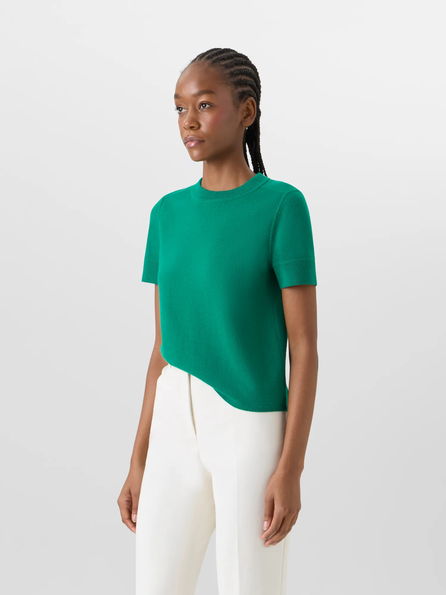 Short-Sleeve Cashmere Knit Sweater sold by Akris product image thumbnail 4