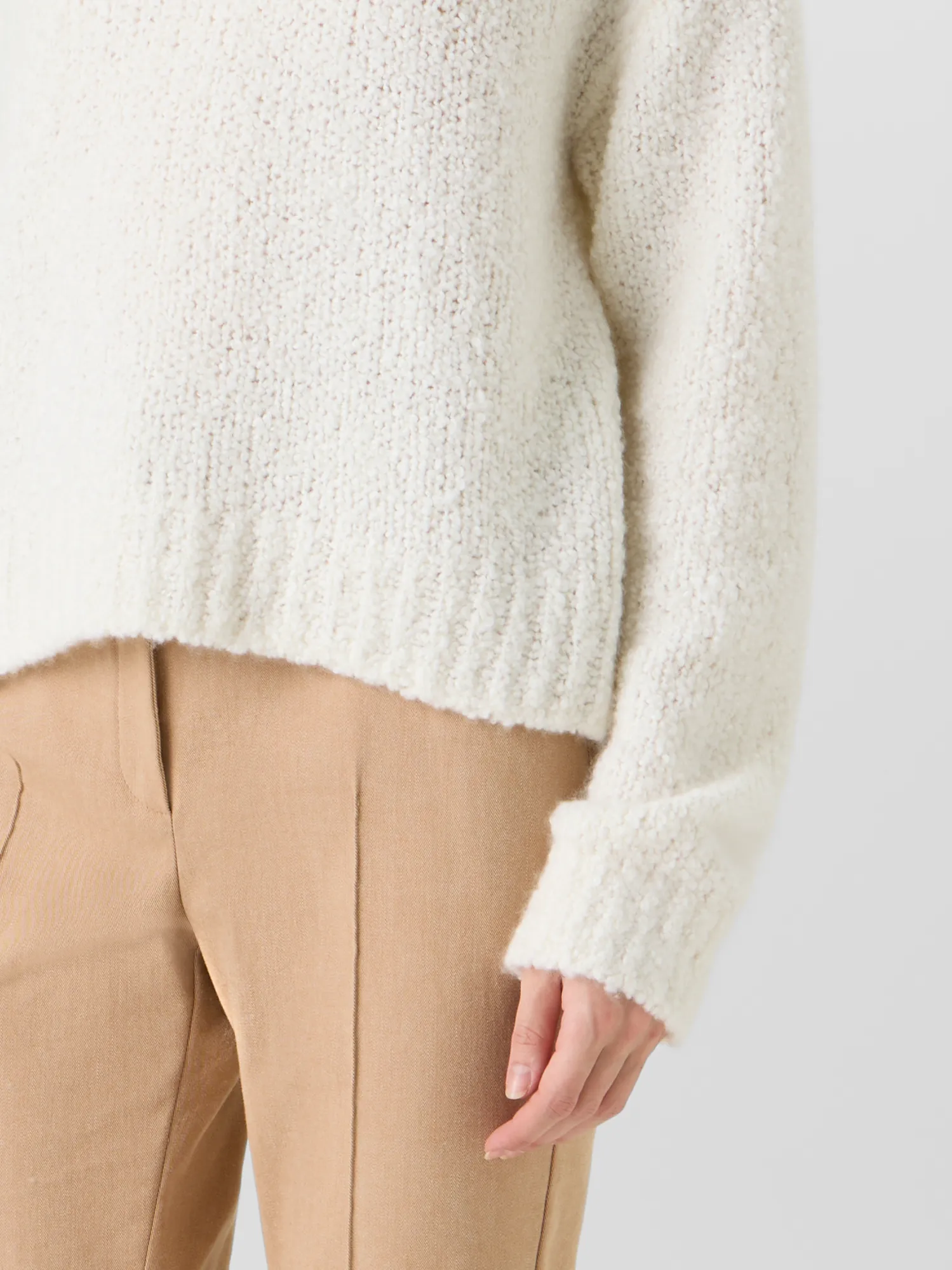 Long-Sleeve Cashmere-Silk Bouclé Knit Sweater sold by Akris product image thumbnail 5