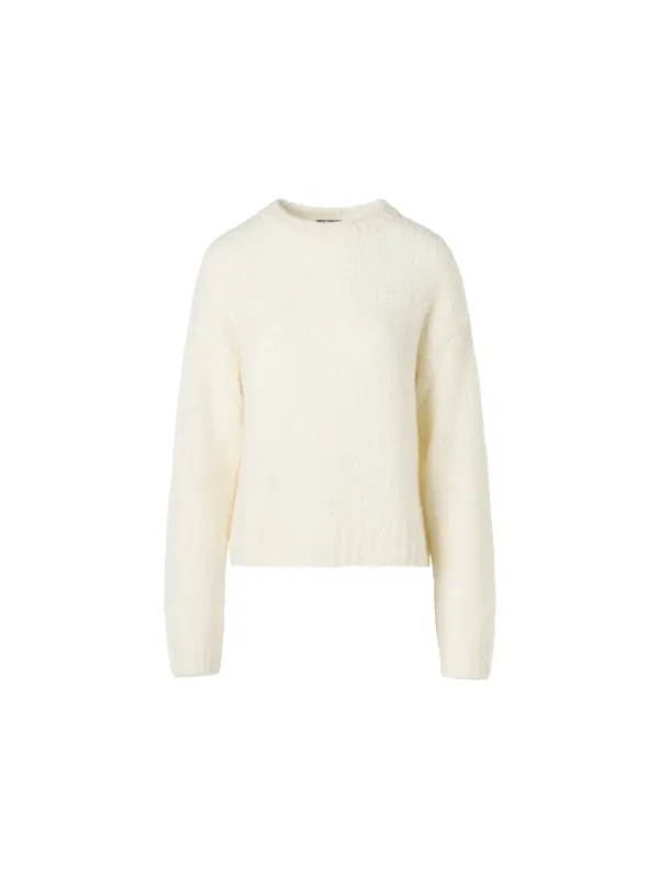 Long-Sleeve Cashmere-Silk Bouclé Knit Sweater made by Akris