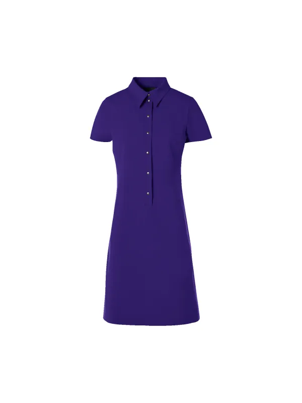 Short-Sleeve Cotton-Silk Stretch Double-Face Polo Dress made by Akris