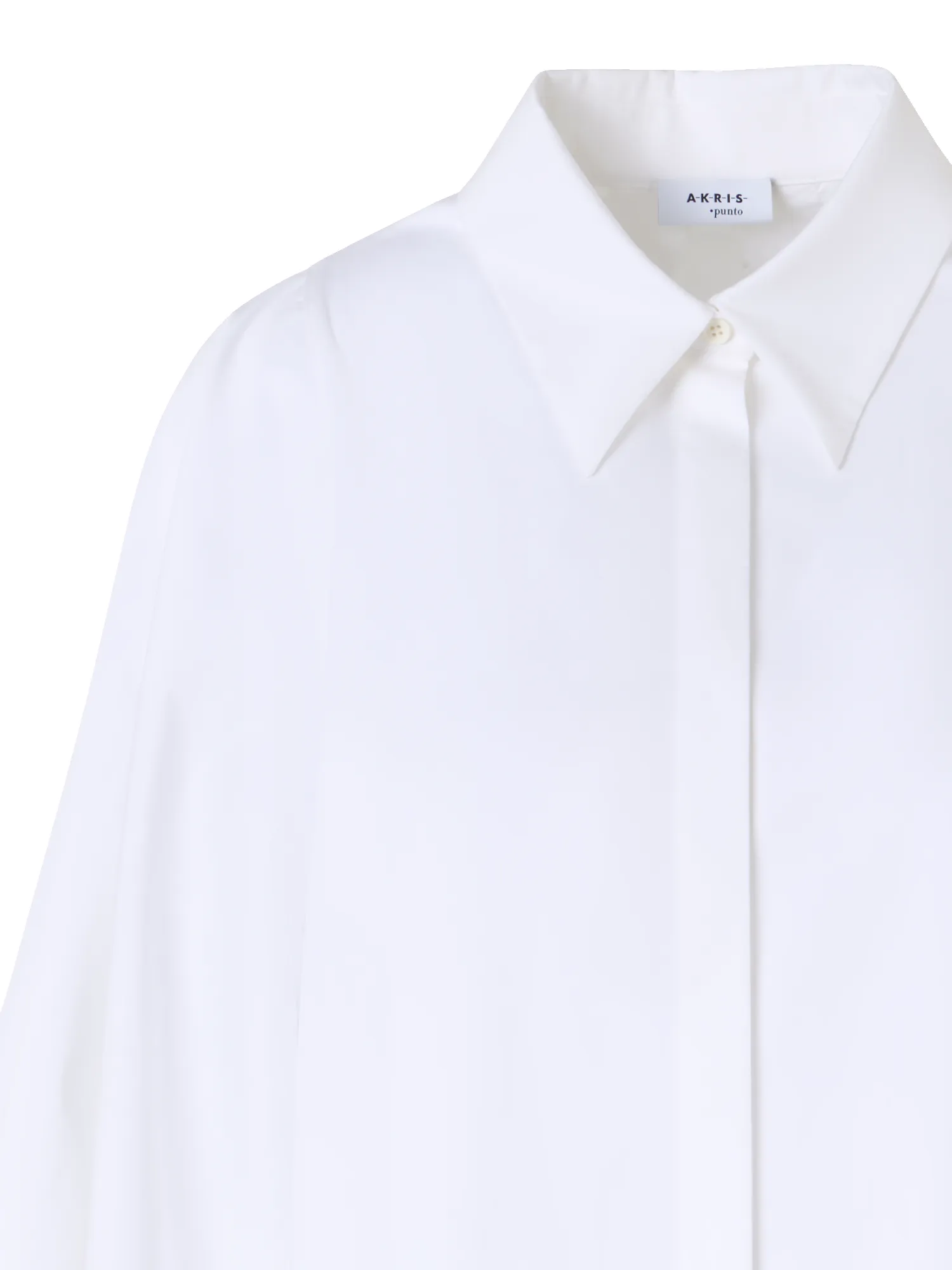 Boxy Washed Cotton Satin Shirt Blouse sold by Akris product image thumbnail 3