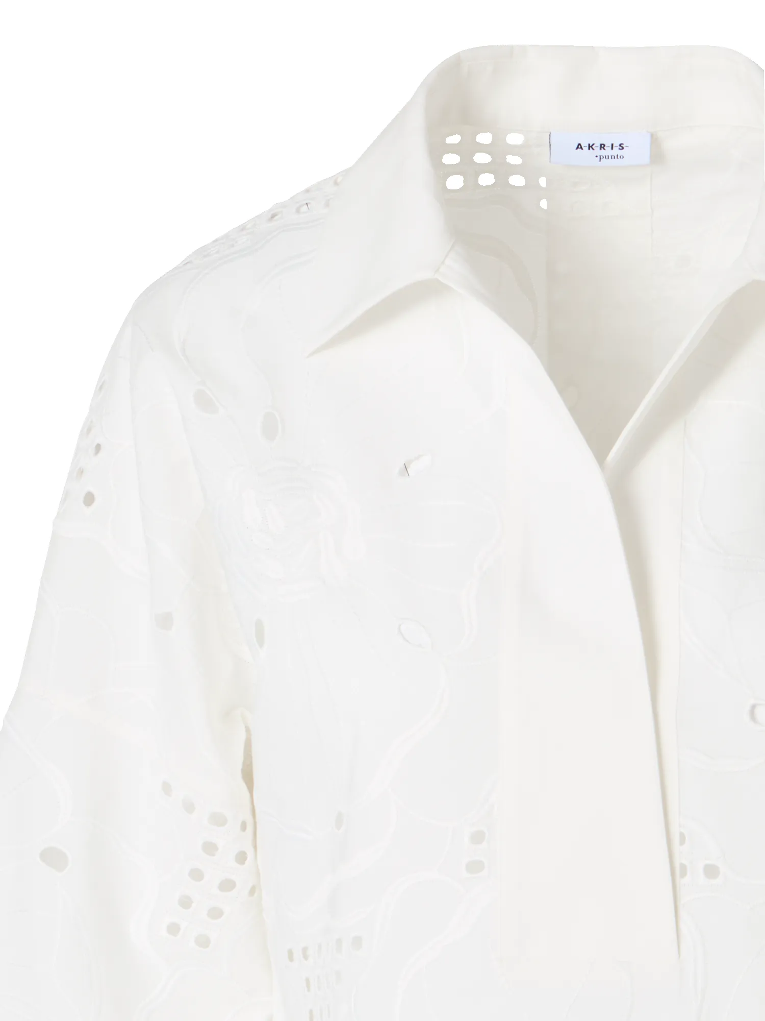 3/4-Sleeve Flower Eyelet Blouse sold by Akris product image thumbnail 3