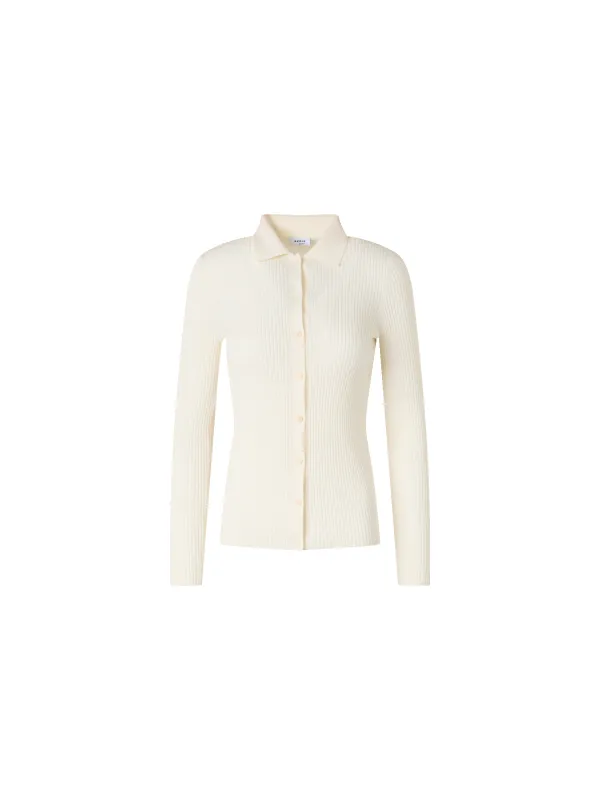Long-Sleeve Merino Wool Knit Sweater made by Akris