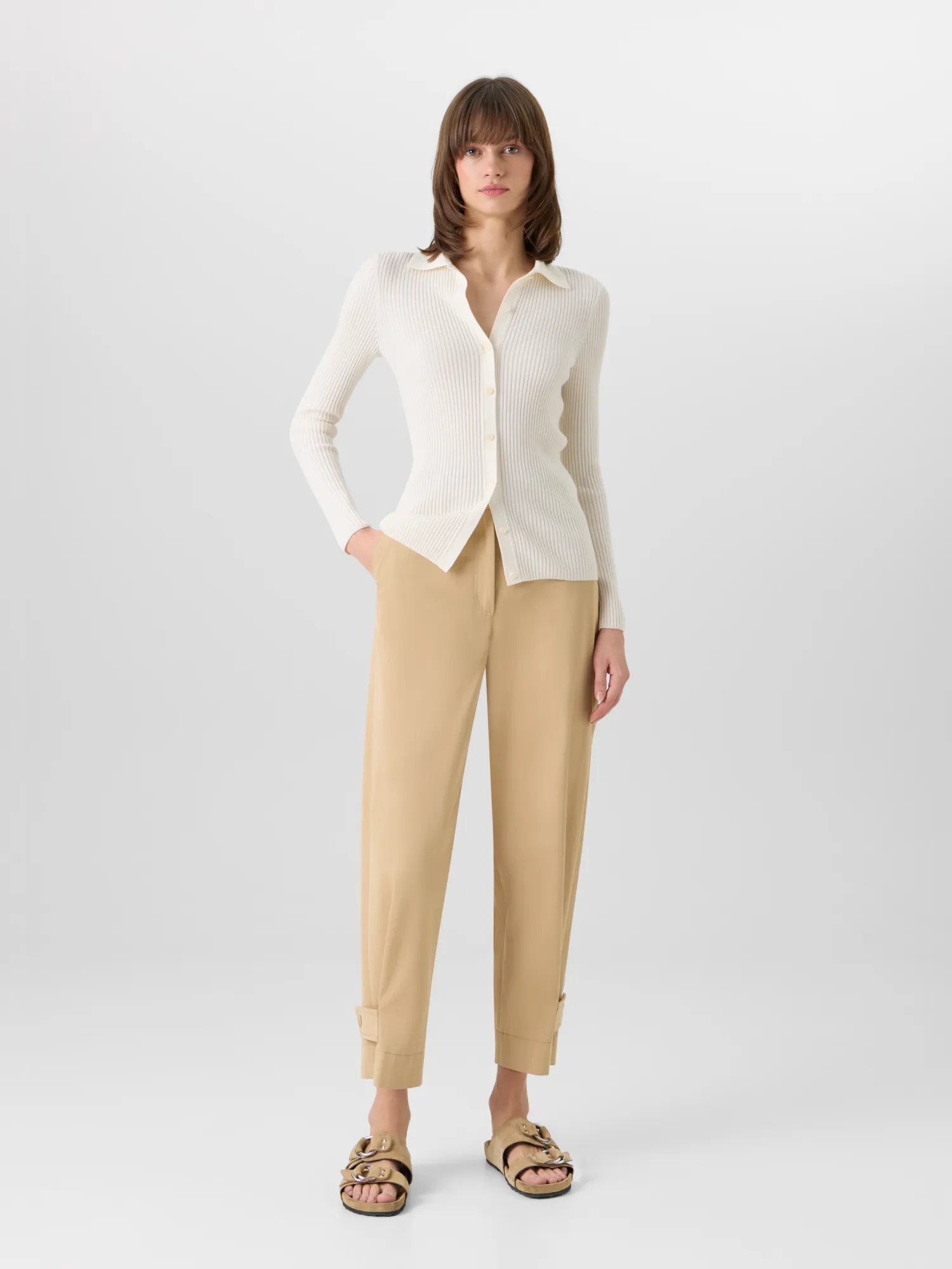 Long-Sleeve Merino Wool Knit Sweater sold by Akris product image thumbnail 2