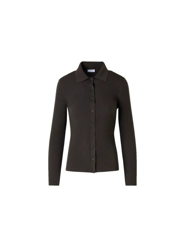 Long-Sleeve Merino Wool Knit Sweater made by Akris