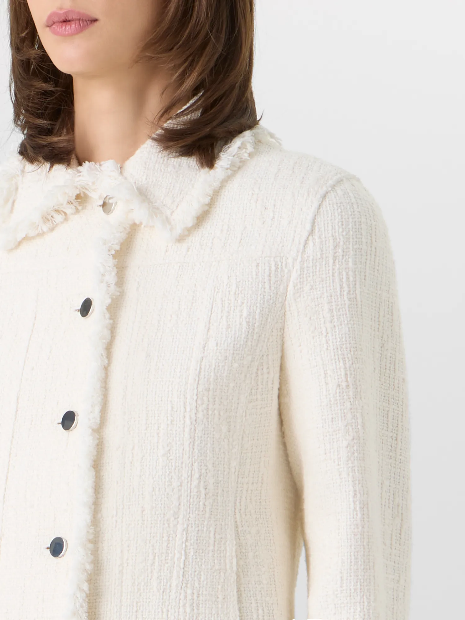 Long-Sleeve Cotton-Blend Tweed Short Jacket sold by Akris product image thumbnail 4