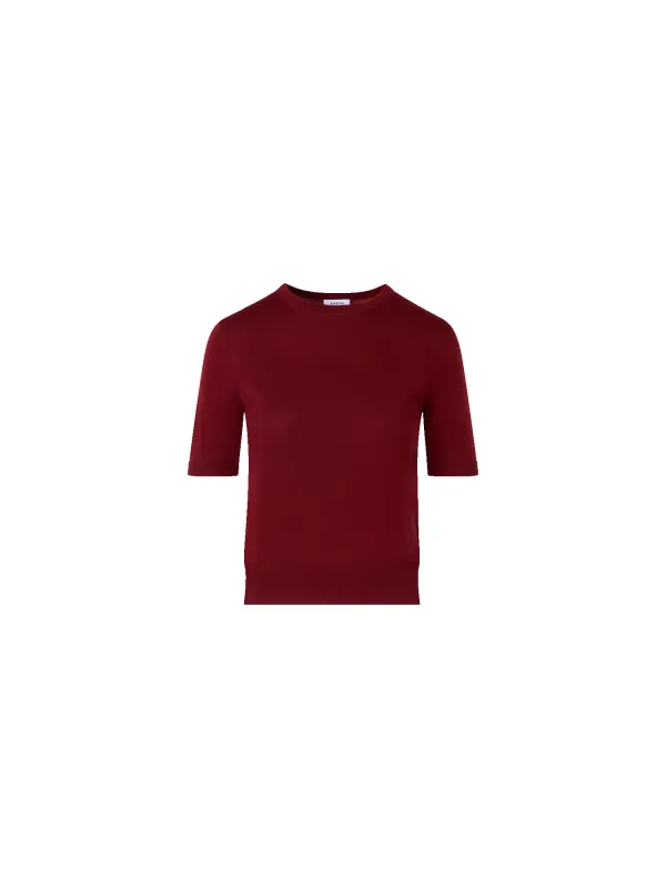 Short-Sleeve Merino Wool Knit Sweater made by Akris Punto