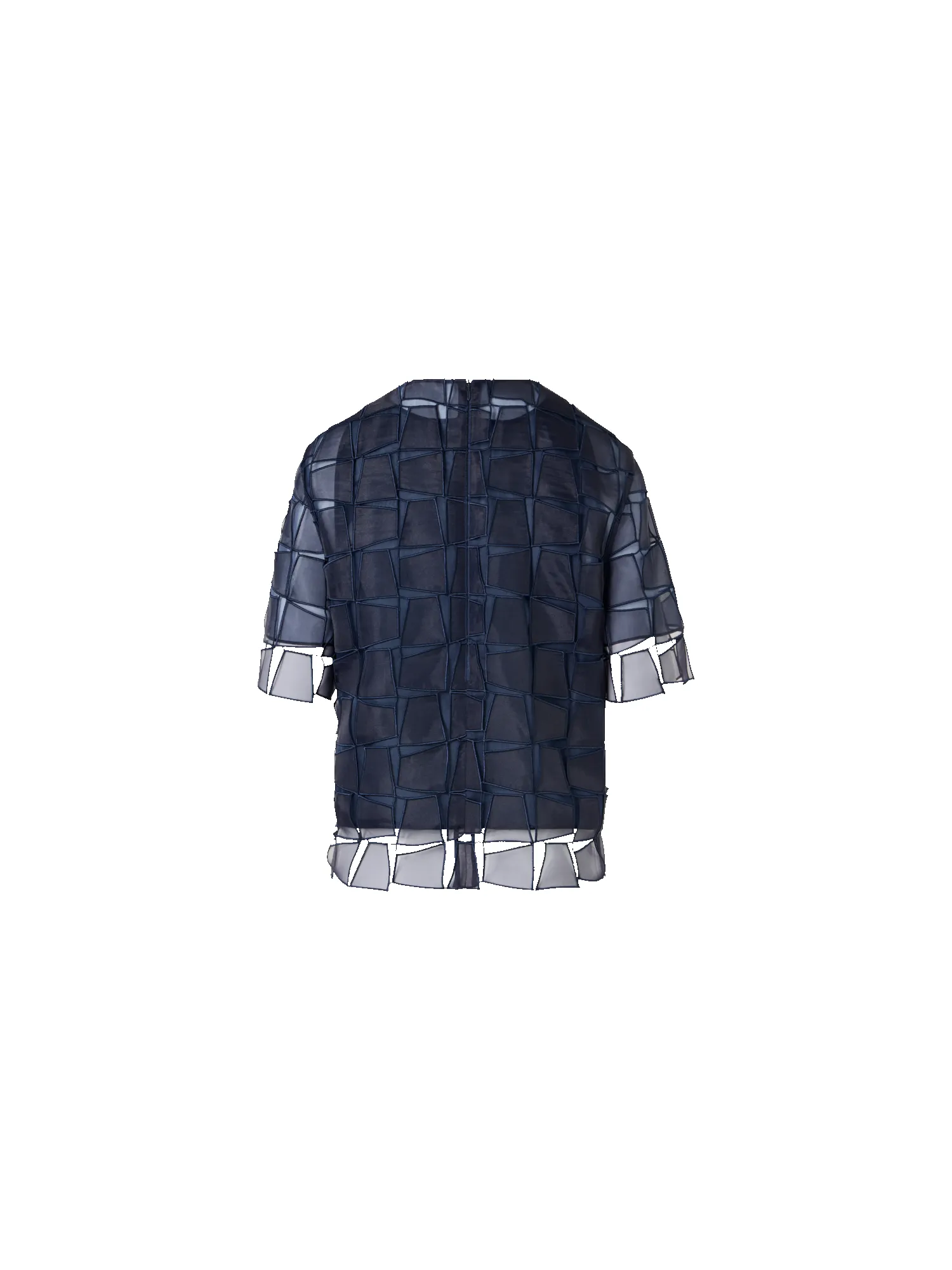 Short-Sleeve Trapezoid Organza Blouse sold by Akris product image thumbnail 5