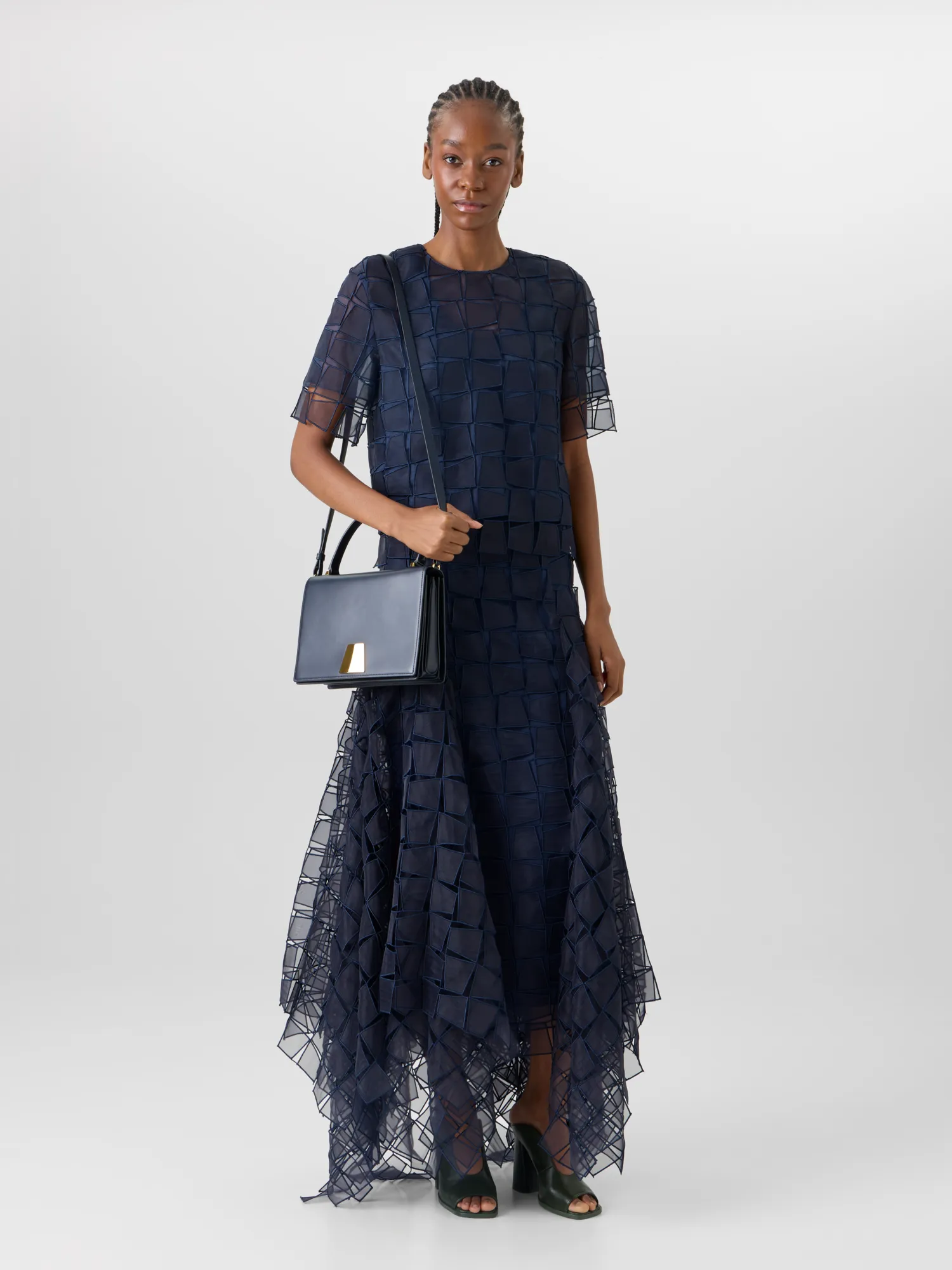 Short-Sleeve Trapezoid Organza Blouse sold by Akris product image thumbnail 2