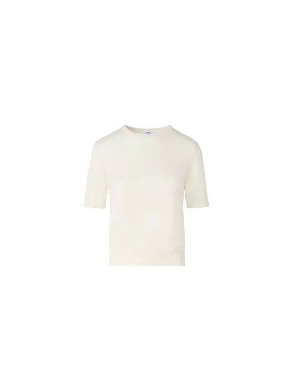 Short-Sleeve Merino Wool Knit Sweater made by Akris Punto