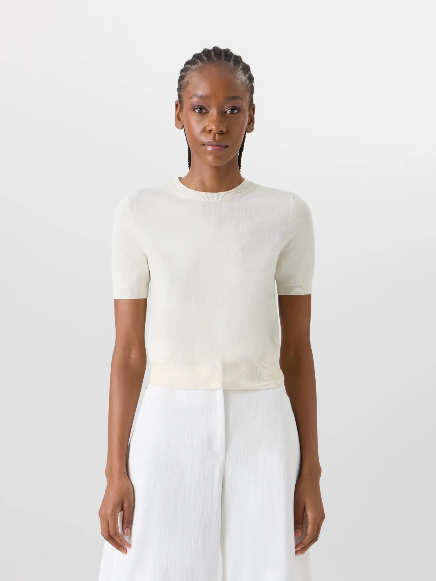 Short-Sleeve Merino Wool Knit Sweater sold by Akris product image thumbnail 2