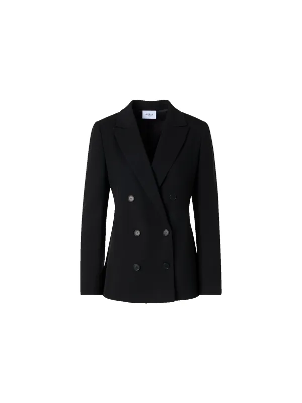 Long-Sleeve Wool Tricotine Jacket made by Akris Punto