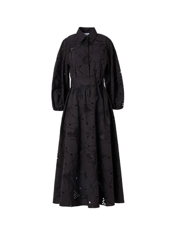 Fit-and-Flare Flower Eyelet Midi Dress made by Akris Punto