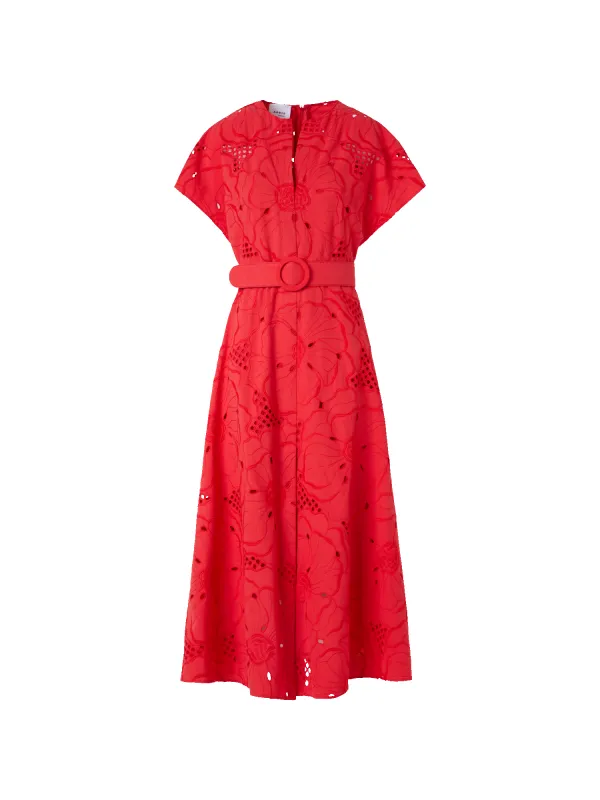 Flower Eyelet Midi Dress made by Akris Punto