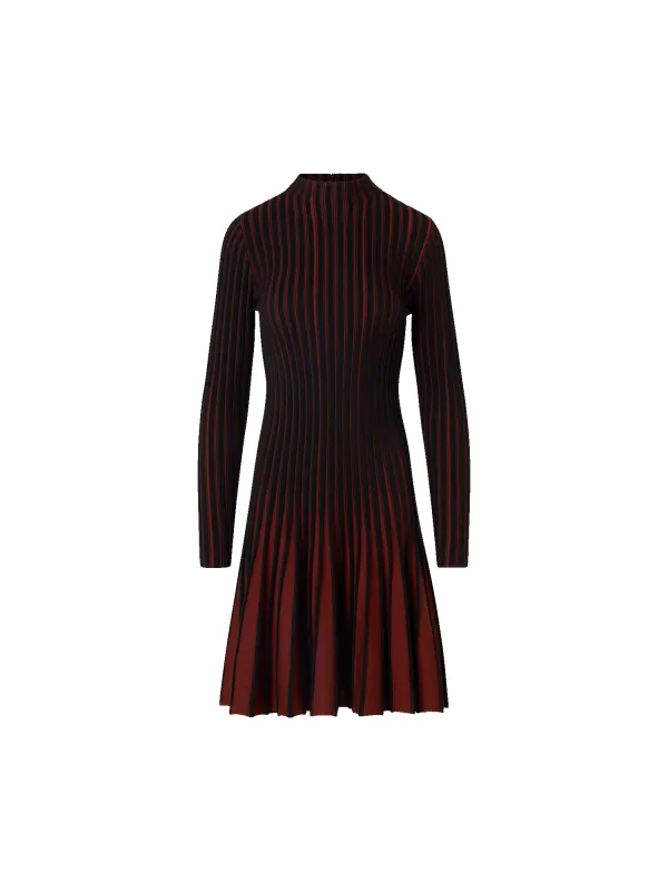 Fit-and-Flare Ribbed Knit Dress made by Akris Punto