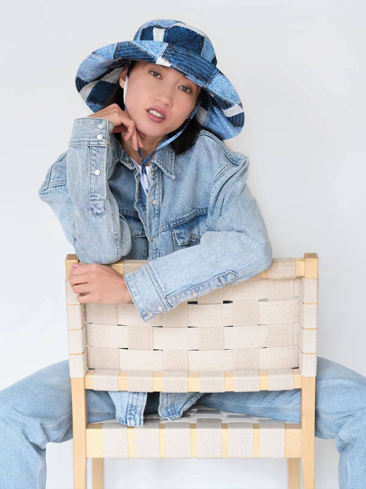 Barriére Denim Print Sun Hat sold by Alala product image thumbnail 3