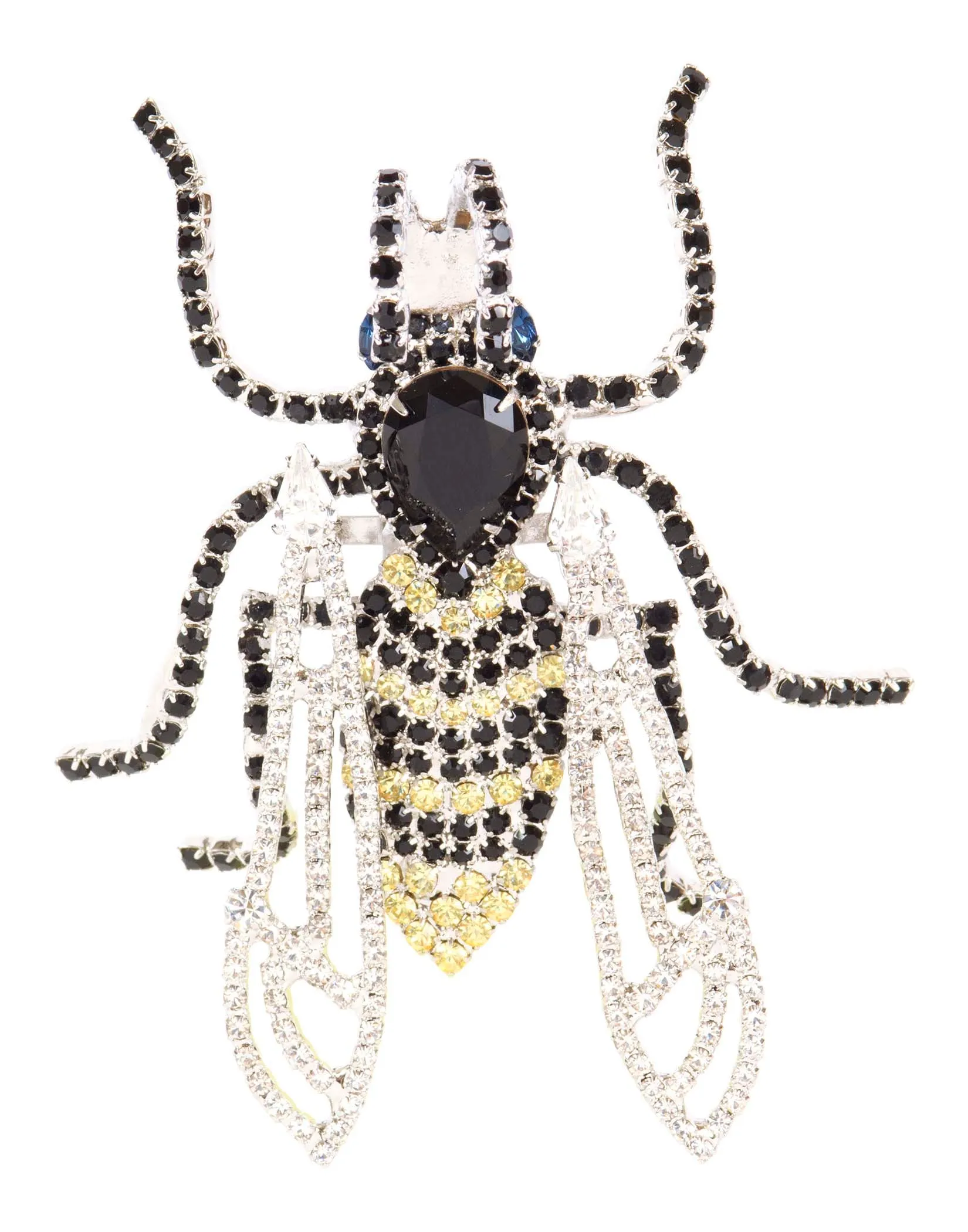 Bee Pin with Movable Wings Yellow, Black and Swarovski Crystal by Albert Weiss sold by Albert Weiss product image thumbnail 2
