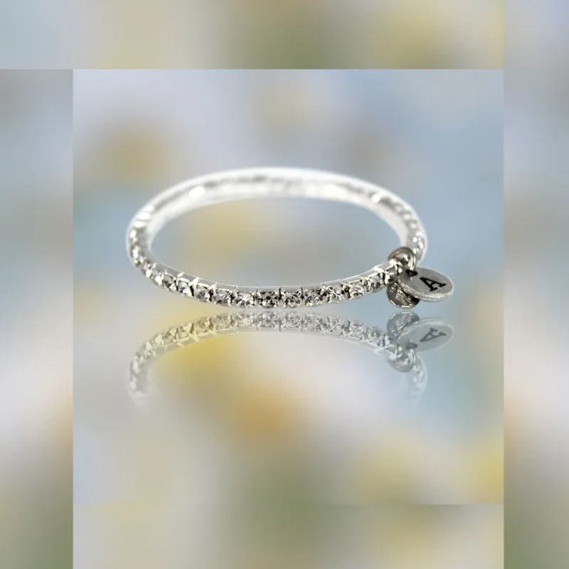 #16392 - Weiss Crystal Stretch Initial Bracelet sold by Albert Weiss