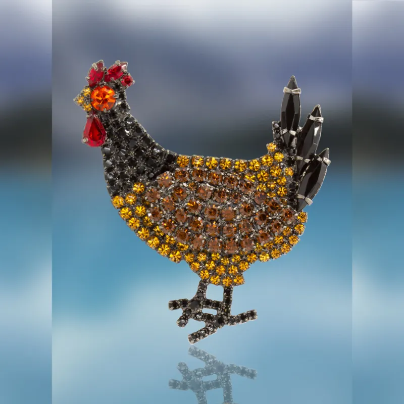 Rooster Pin with Swarovski Crystal Stones by Albert Weiss sold by Albert Weiss