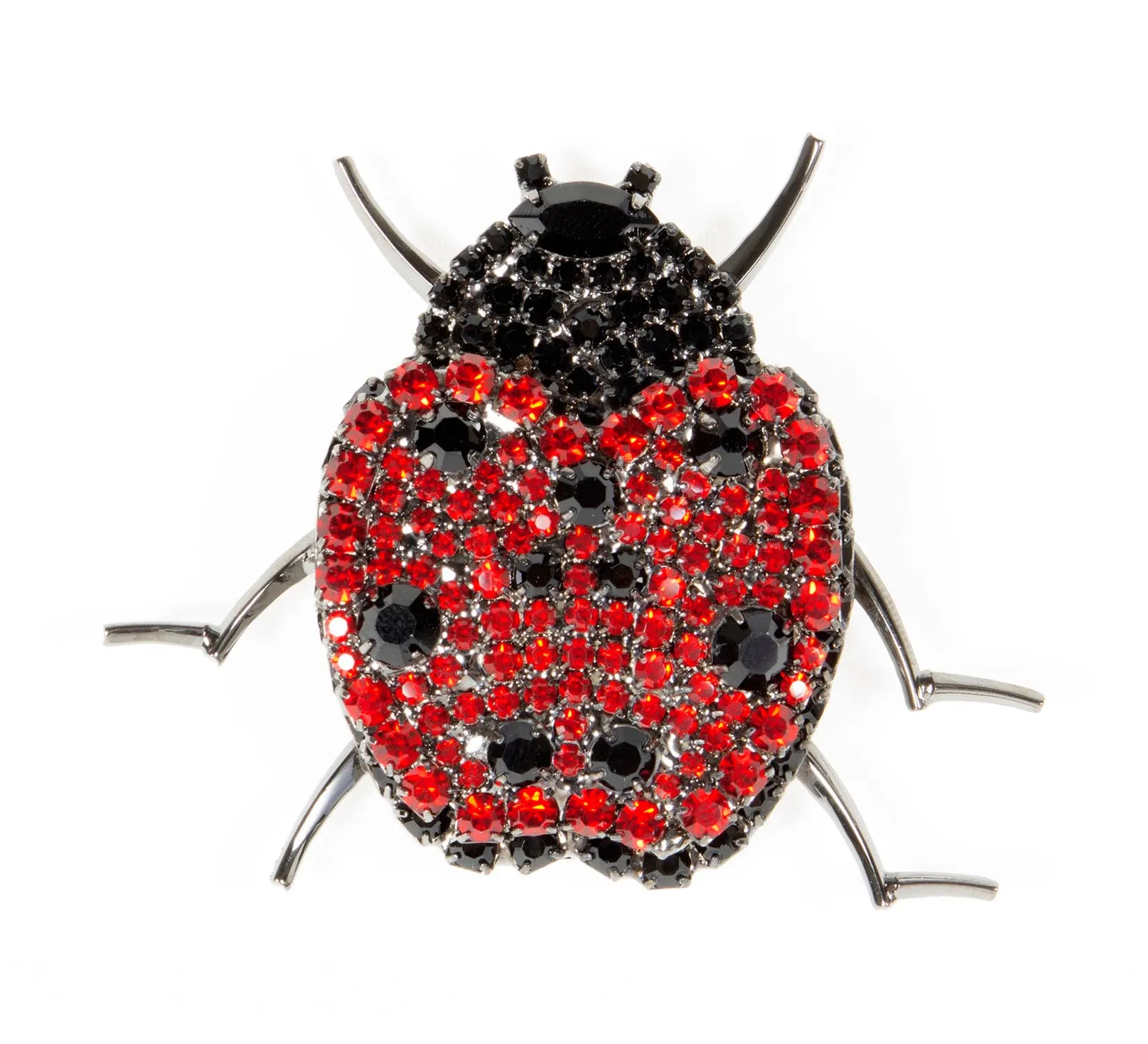 Ladybug Pin with Siam and Jet Swarovski Stones by Albert Weiss sold by Albert Weiss product image thumbnail 2