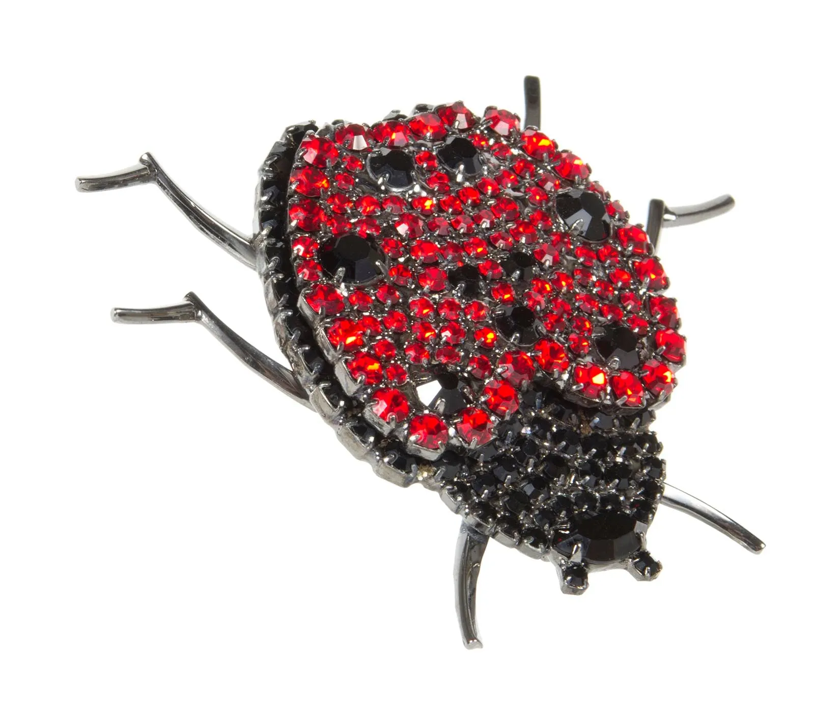Ladybug Pin with Siam and Jet Swarovski Stones by Albert Weiss sold by Albert Weiss product image thumbnail 3