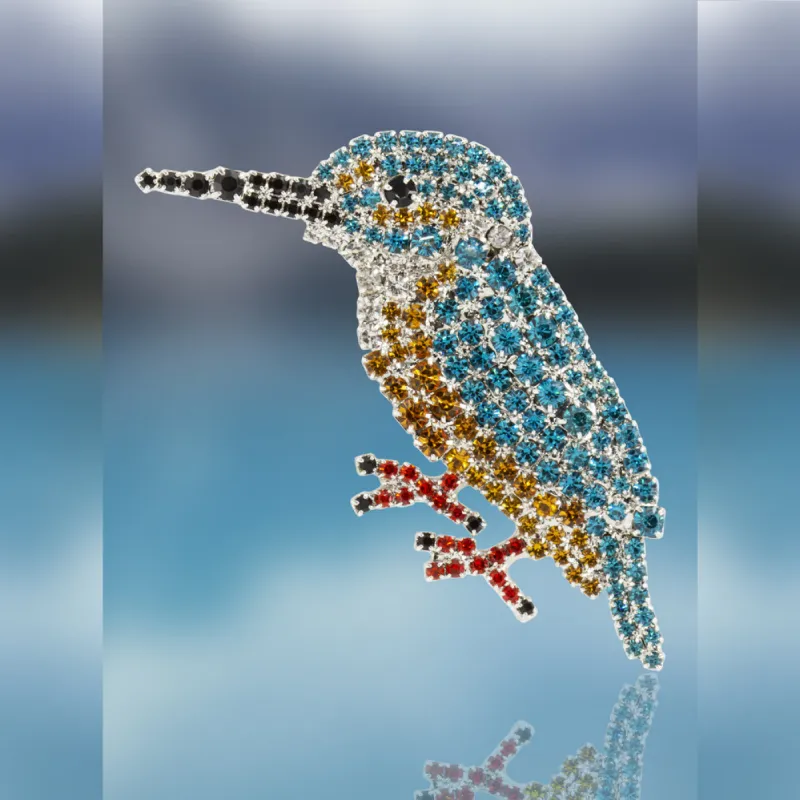 King Fisher Pin with Swarovski Crystal Stones by Albert Weiss sold by Albert Weiss