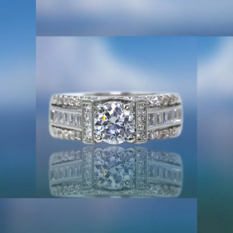 #16477 - Weiss Round Cut CZ Engagement Ring and Cocktail Ring - ADJUSTABLE sizes 6 thru 11 sold by Albert Weiss