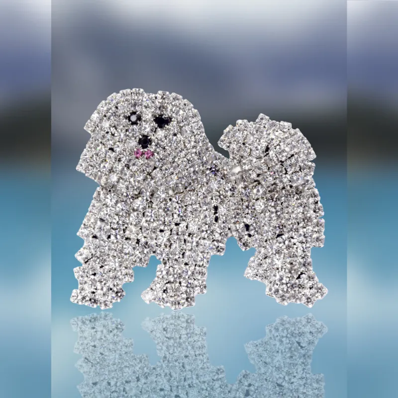 Maltese Pin with Swarovski Crystal Stones by Albert Weiss sold by Albert Weiss