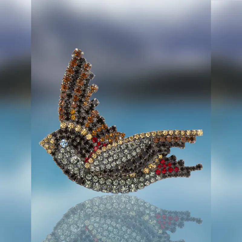 Flying Bird Pin with Swarovski Crystal Stones by Albert Weiss sold by Albert Weiss