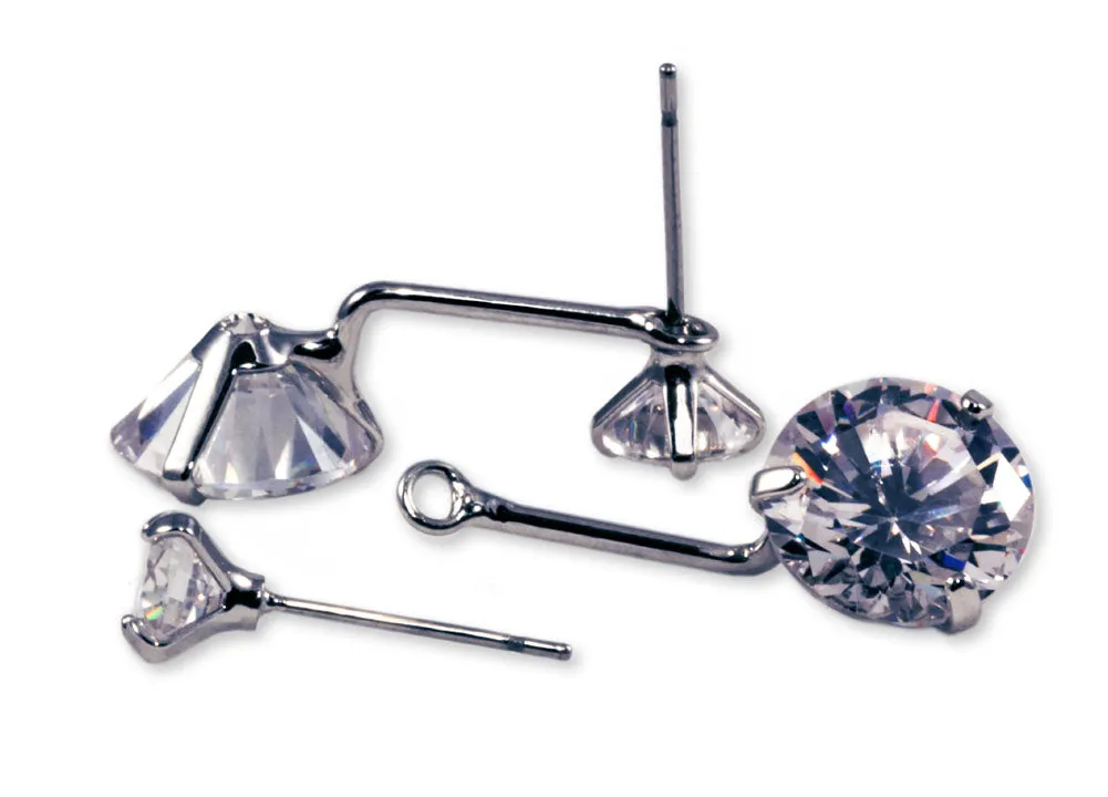 #16416 - Weiss CZ Earrings Rhodium Plated - Dangle Drip sold by Albert Weiss product image thumbnail 3