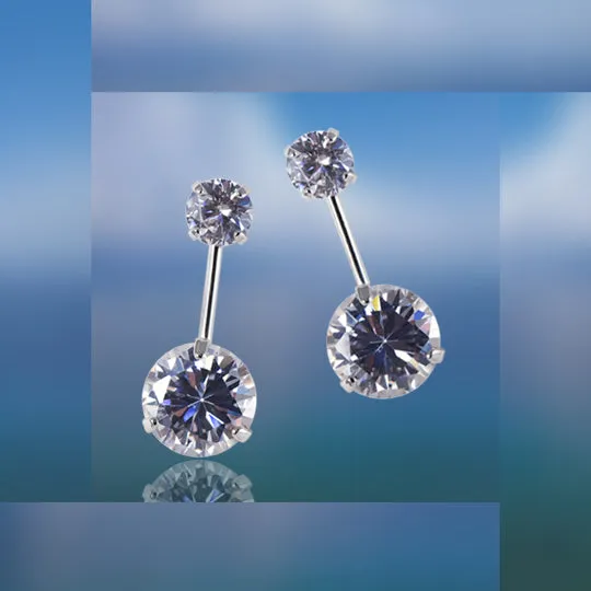 #16416 - Weiss CZ Earrings Rhodium Plated - Dangle Drip sold by Albert Weiss