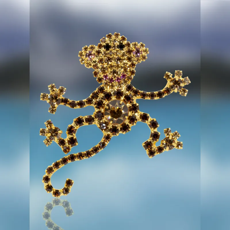 Monkey Pin with Swarovski Crystal Stones by Albert Weiss sold by Albert Weiss