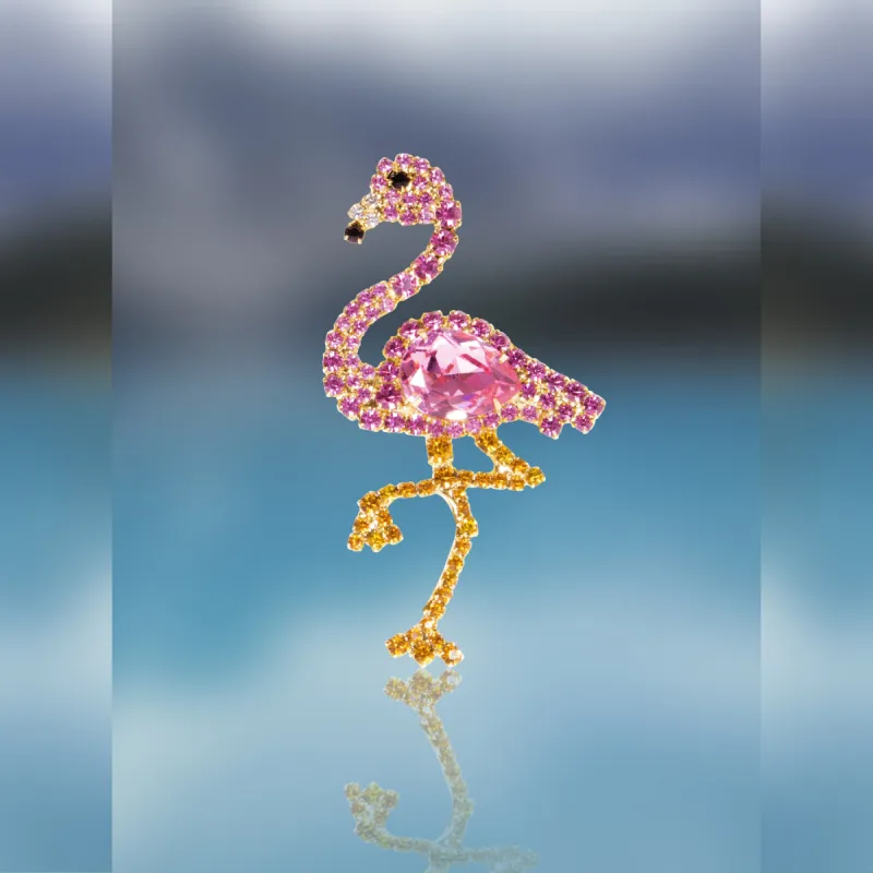 Pink Flamingo Pin with Swarovski Stones by Albert Weiss sold by Albert Weiss