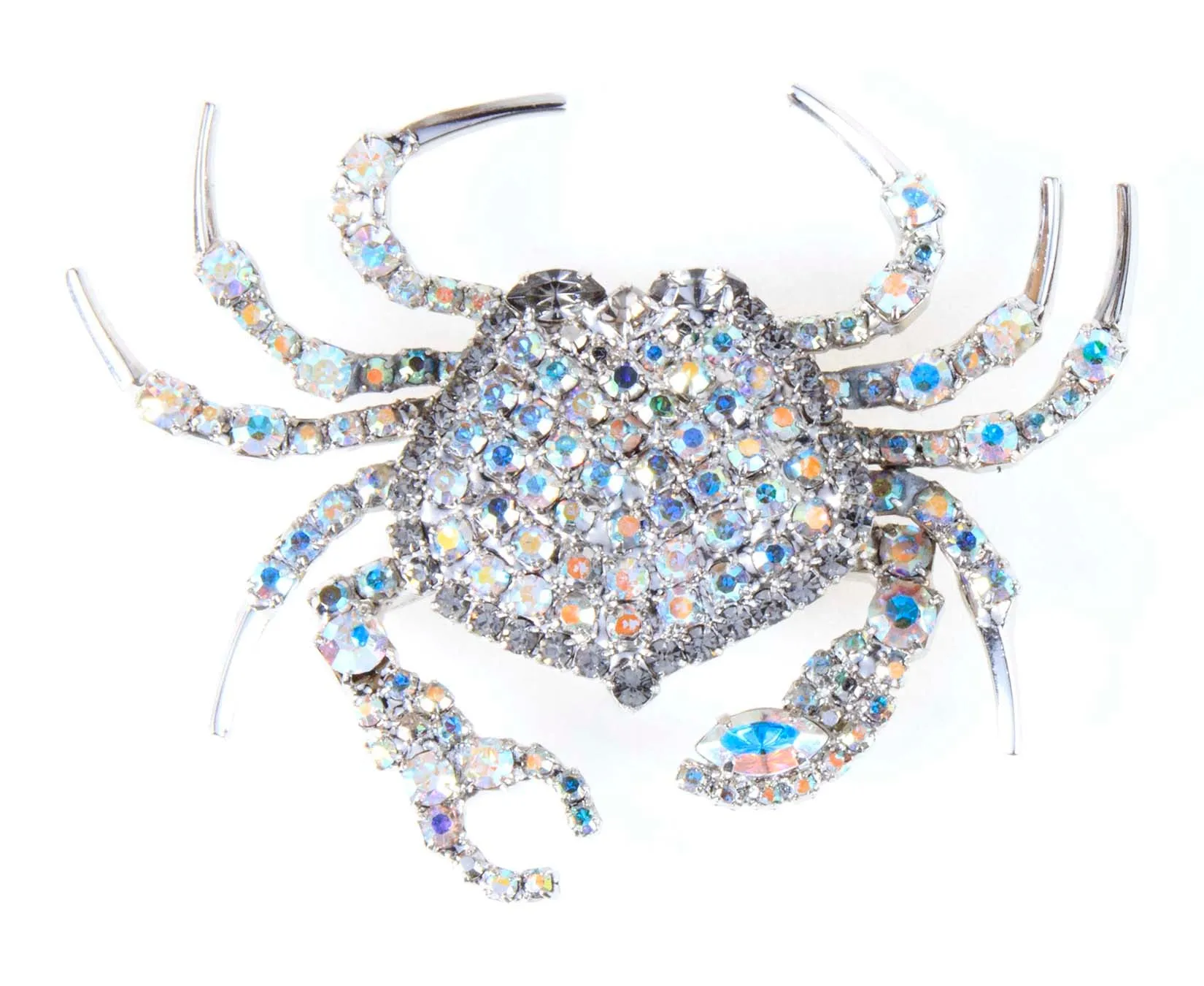 Crab Pin with Movable Claws with Swarovski Aurora Borealis Crystal by Albert Weiss sold by Albert Weiss product image thumbnail 2
