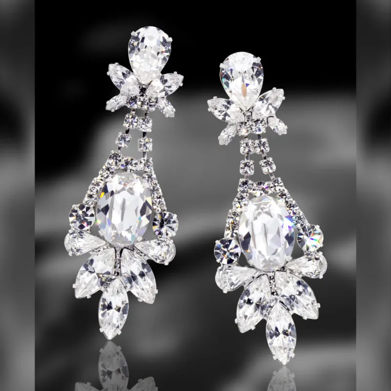 #16782 - Elegant Cluster Drop Earrings sold by Albert Weiss