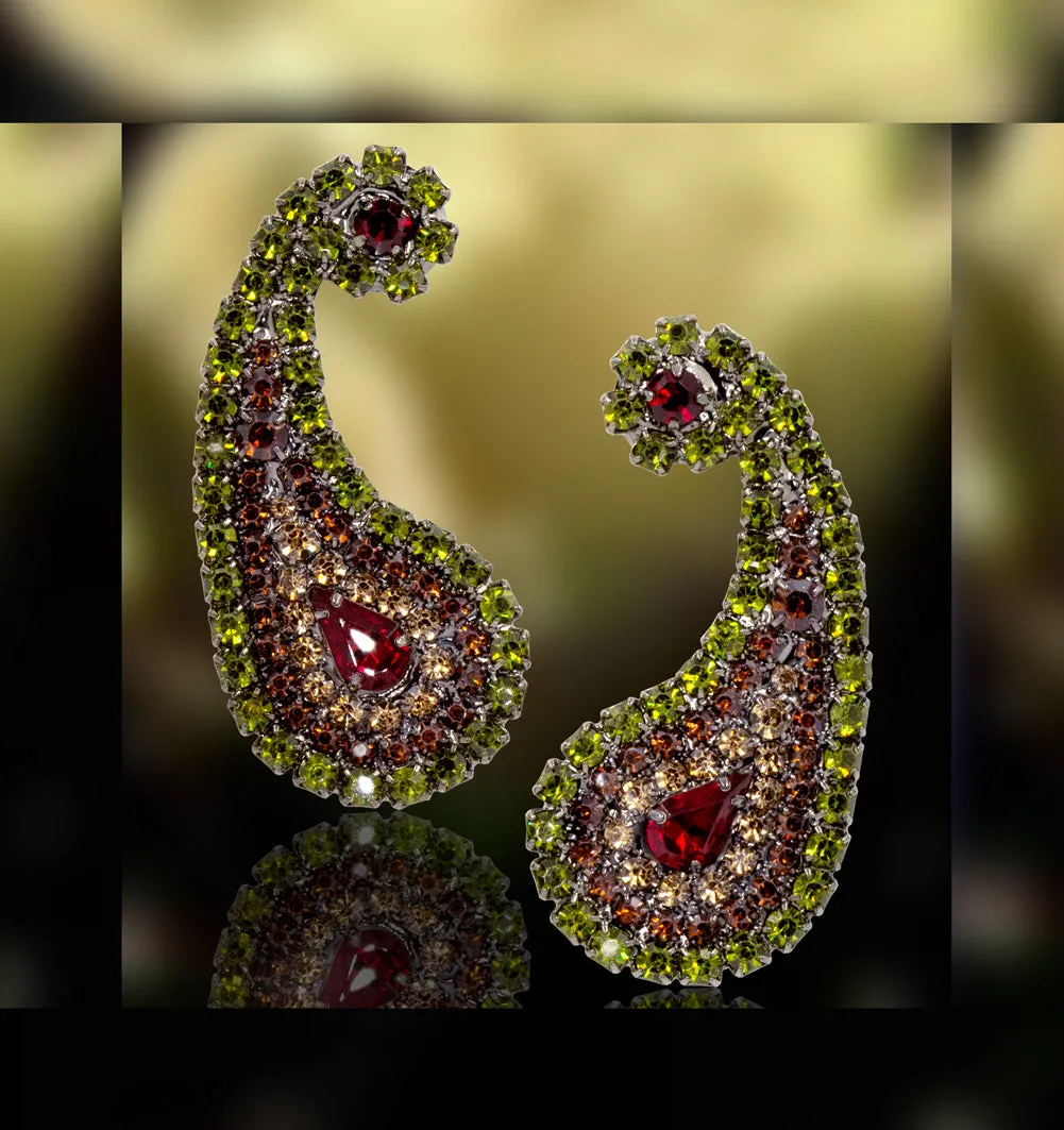 #16796 - Peacock Paisley Earrings sold by Albert Weiss